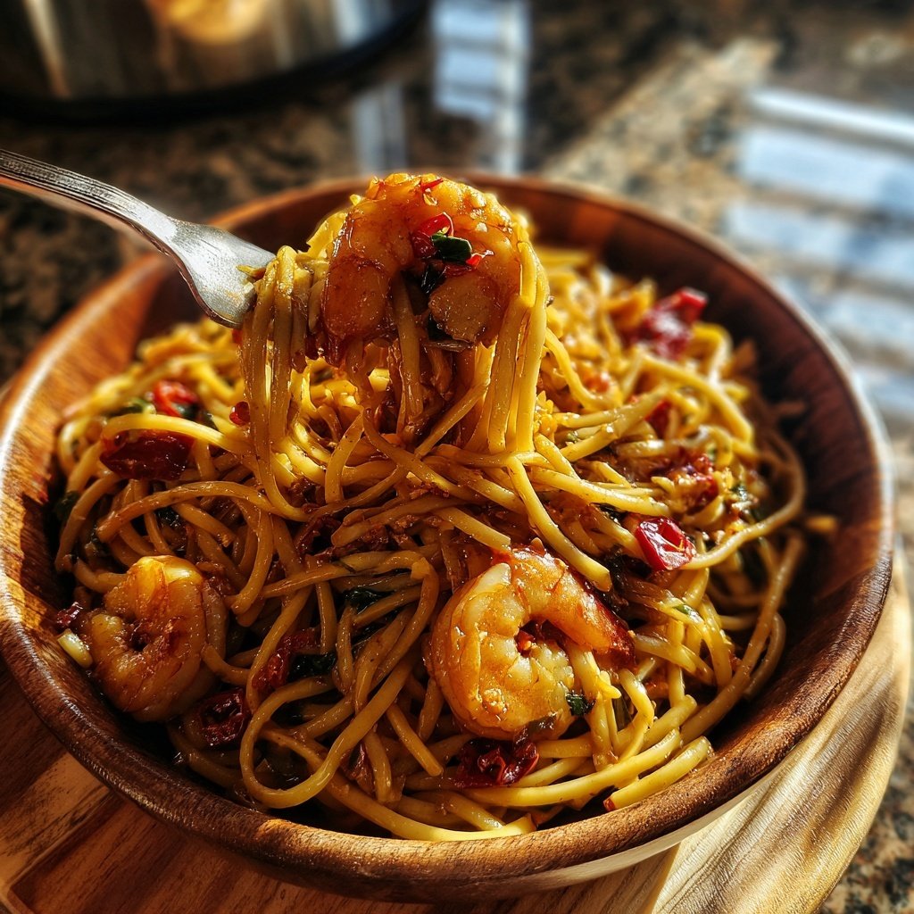 Chili Garlic Pasta with Shrimp