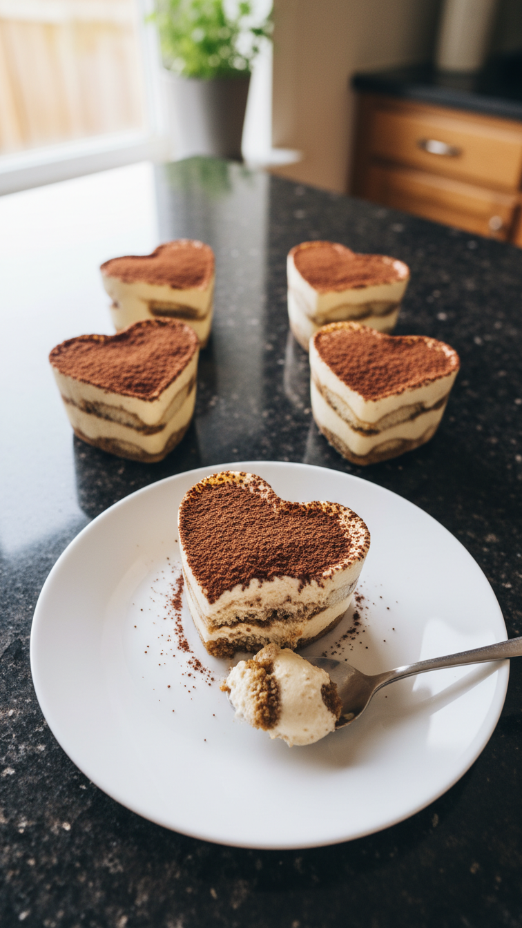 Mini Heart Tiramisu Cups