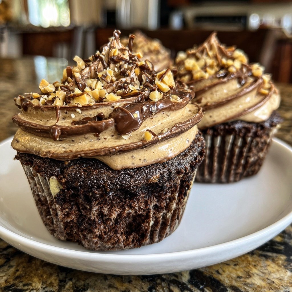 Cocoa Hazelnut Cream Cupcakes