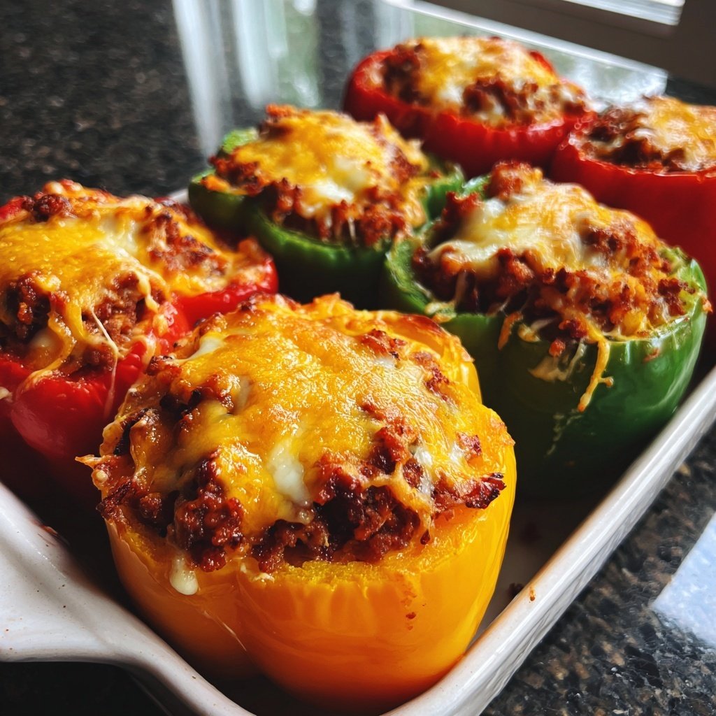 Ground Turkey Stuffed Peppers