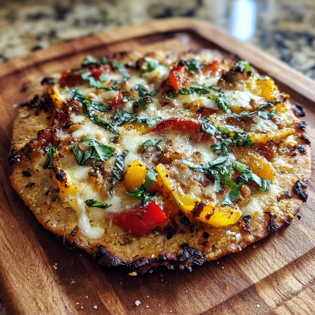 Quick Veggie Pizza on Pita