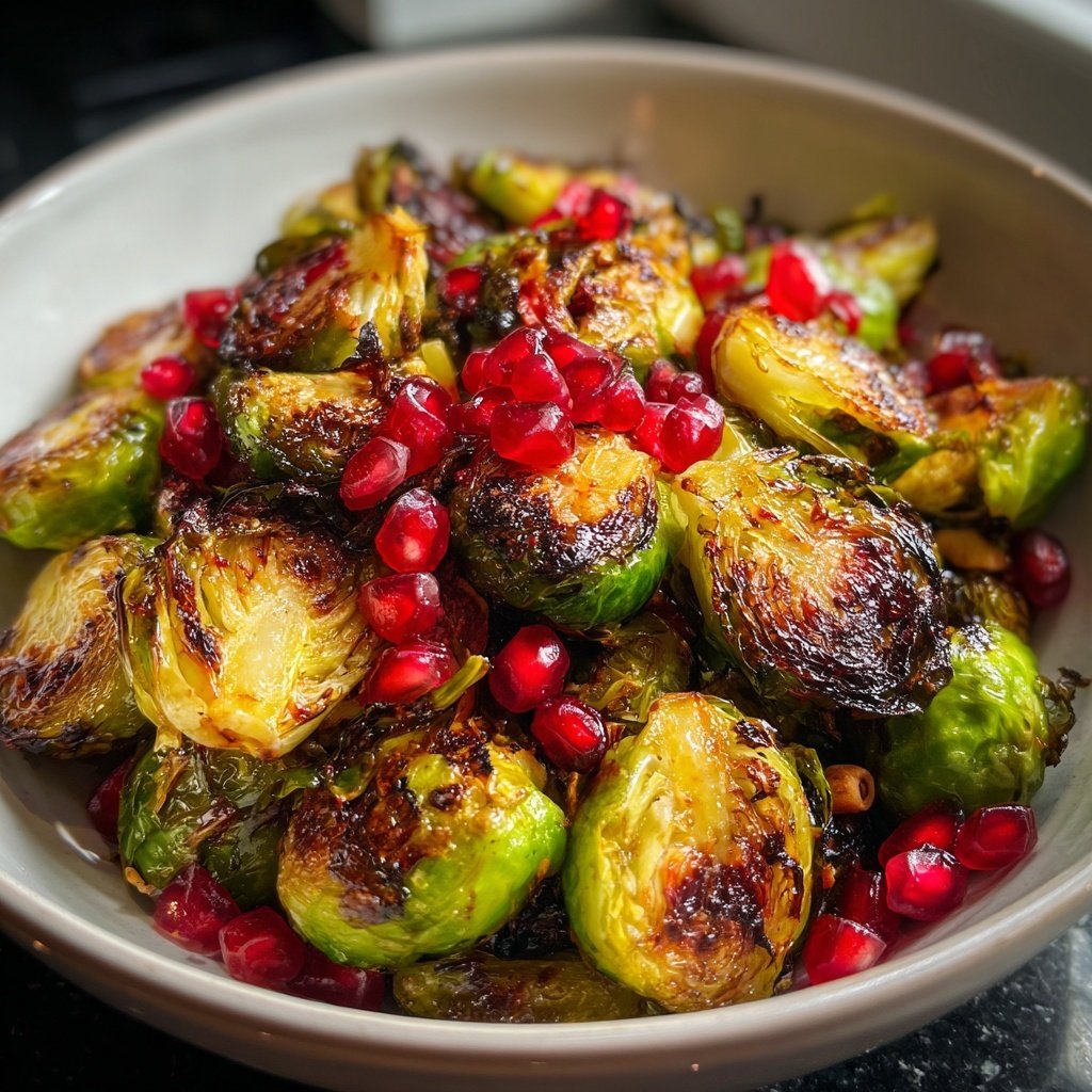 Brussels Sprouts with Pomegranate Hazelnuts