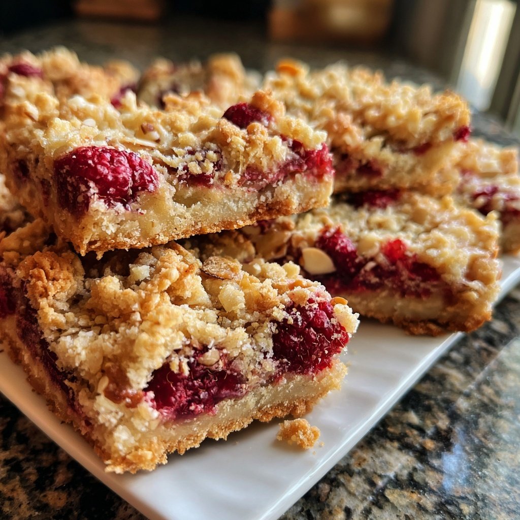 Raspberry Almond Crumble Bars