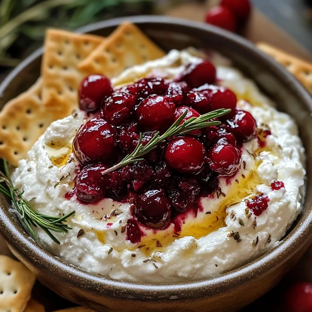 Easy Cranberry Whipped Feta Dip with Crackers