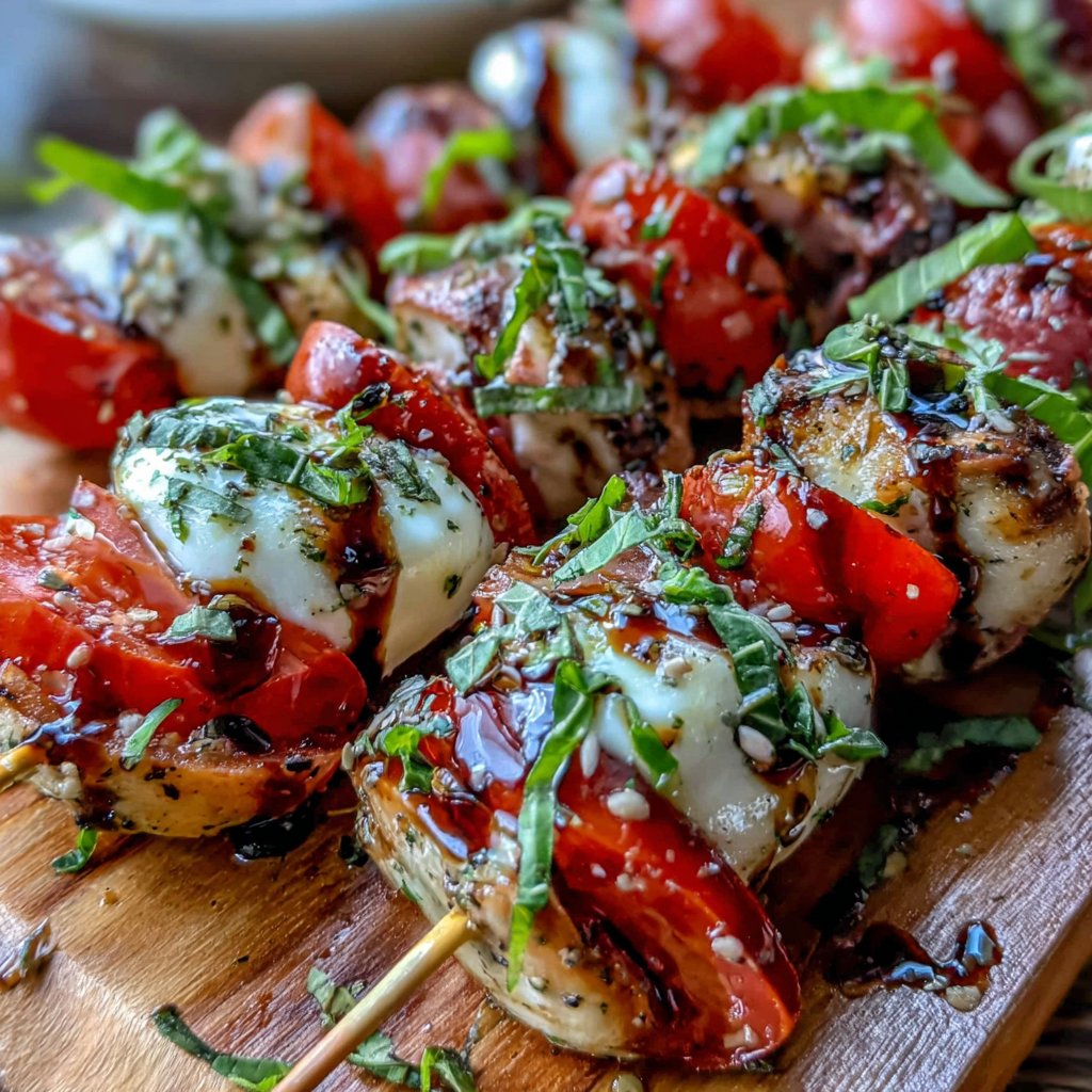 Turkey Caprese Salad Skewers