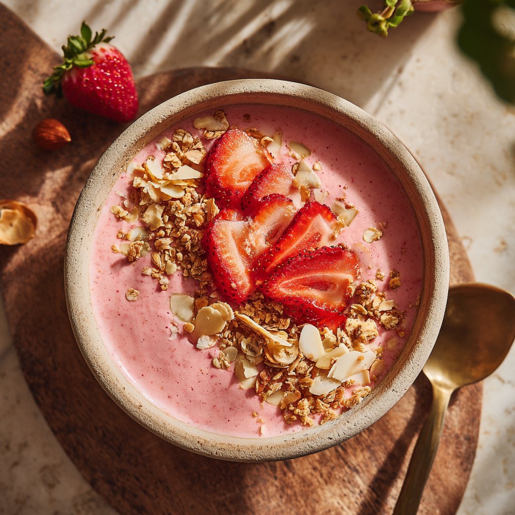 Strawberry Almond Smoothie Bowl