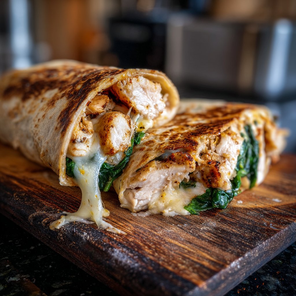 Spicy Air Fryer Chicken Mozzarella Wrap