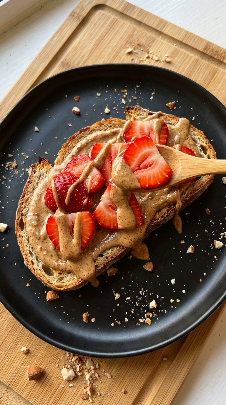 Strawberry Almond Butter Toast