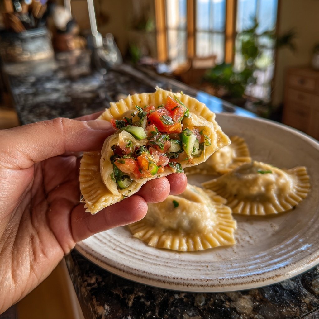 Greek Salad Ravioli Warm