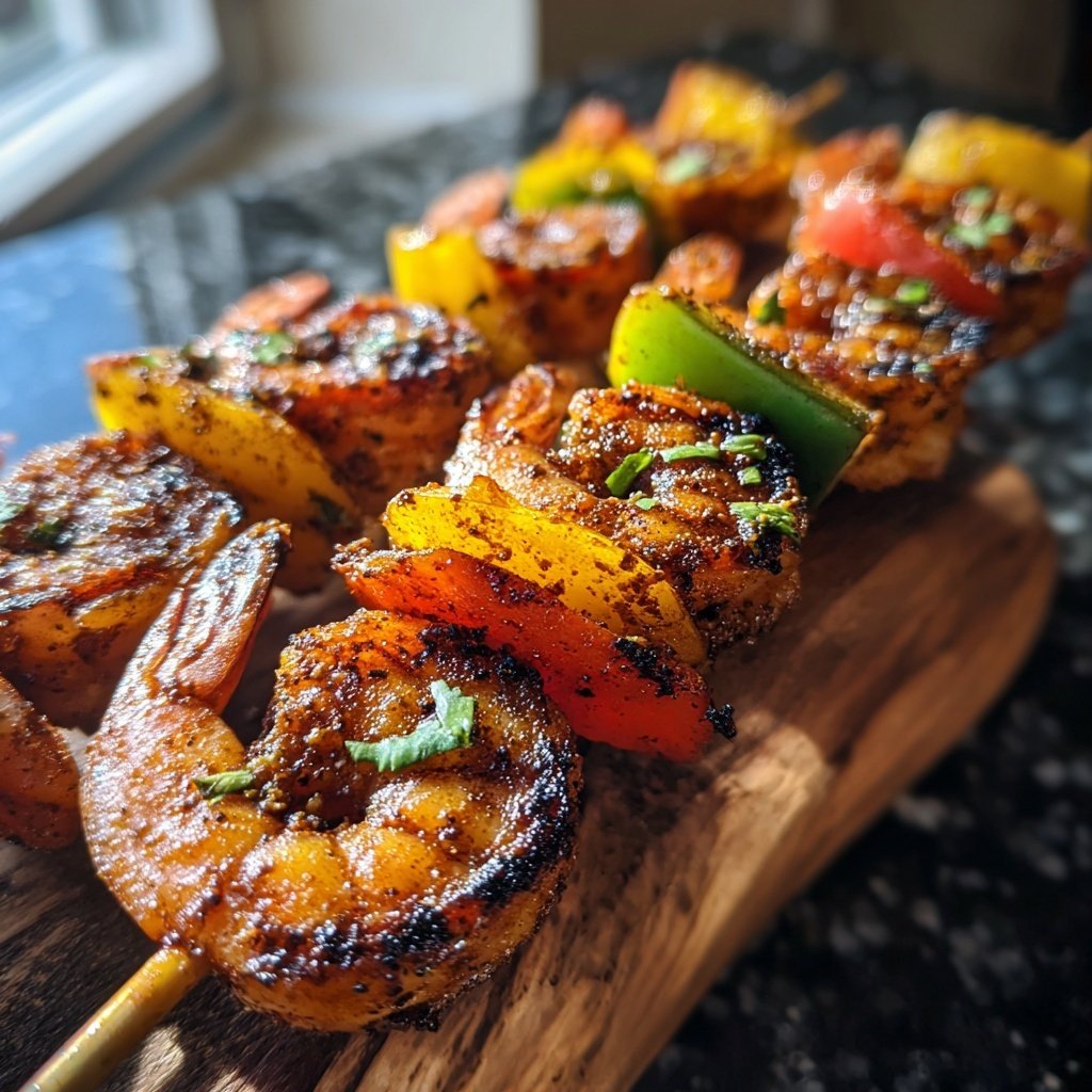 Caribbean Jerk Shrimp Skewers